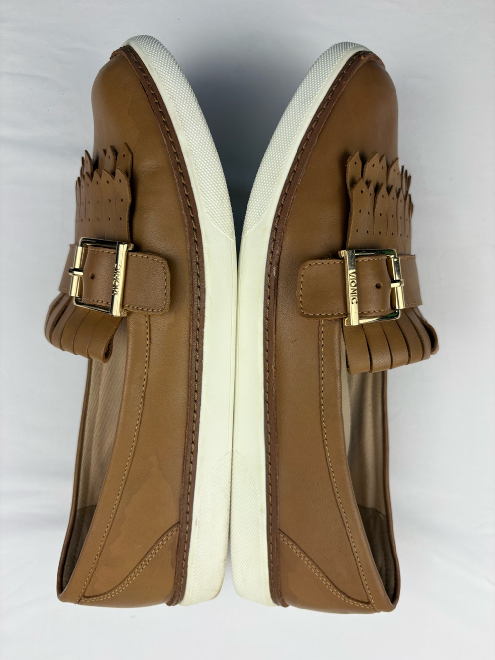Vionic Women's Tan Leather Kiltie Loafers - Picture 6 of 12